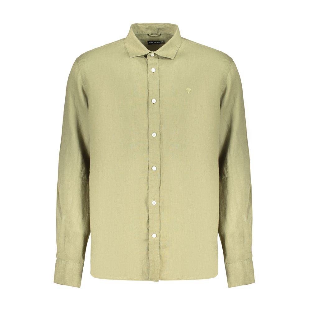 North Sails Green Linen Dress Shirt