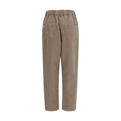Brunello Cucinelli Beige Cotton Casual Pants