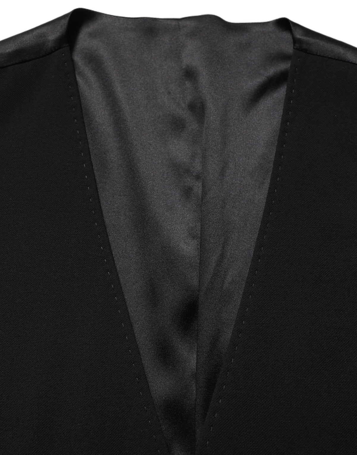 Dolce & Gabbana Schwarze Einreihige Weste Aus Wolle