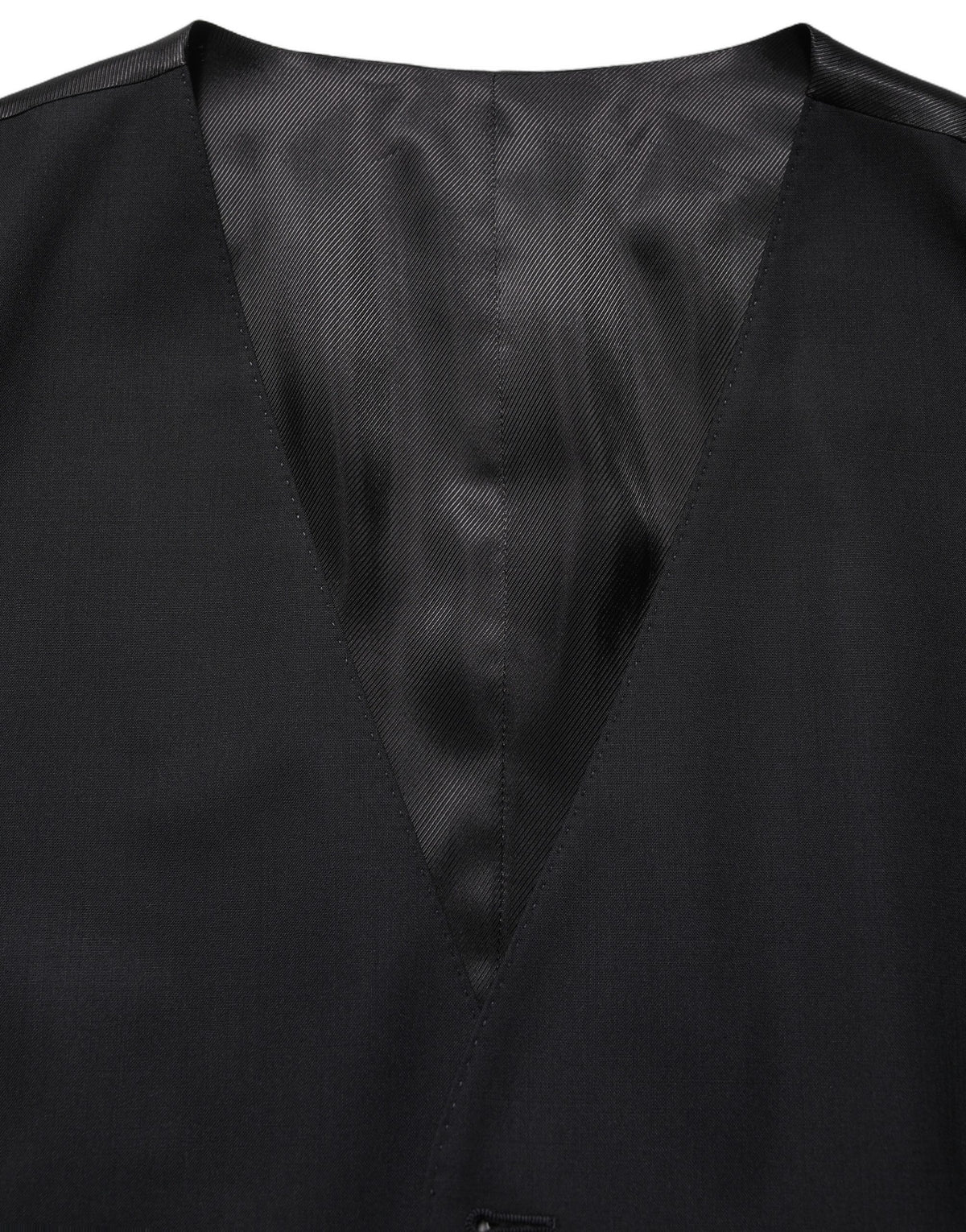 Dolce & Gabbana Schwarze Einreihige Weste Aus Wolle