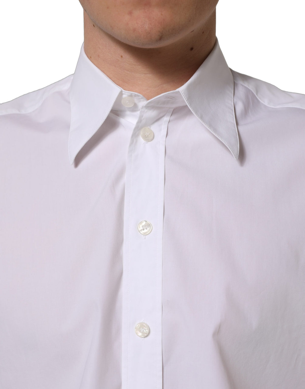 Dolce & Gabbana weißes ärmelloses, formelles Hemd aus Baumwolle