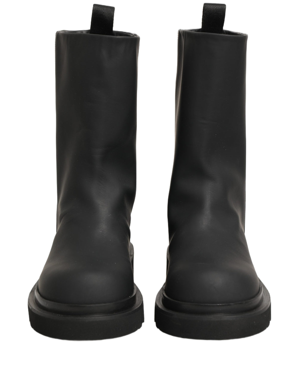 Dolce & Gabbana Schwarze Leder Mid Calf Chunky Herren Stiefel Schuhe