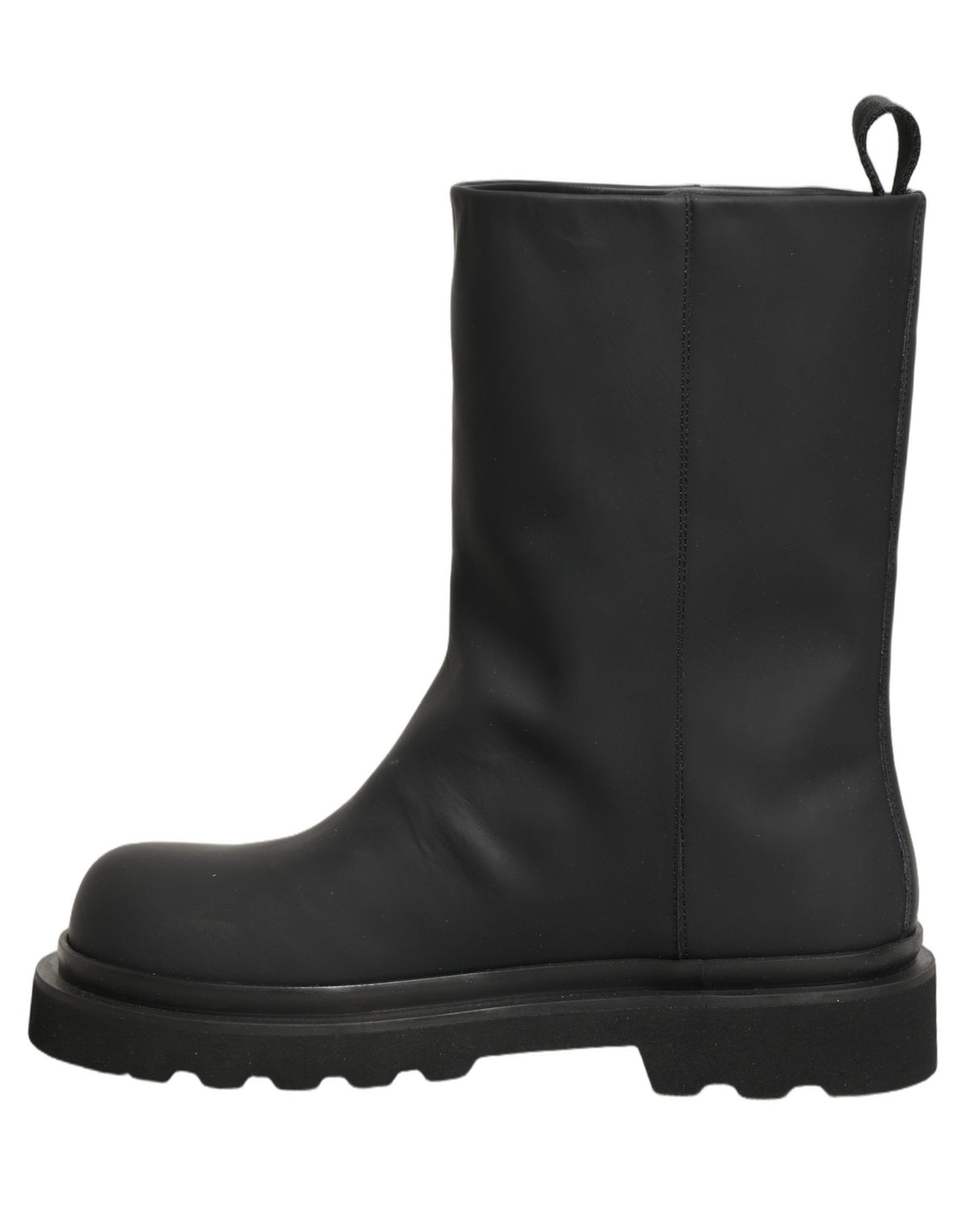 Dolce & Gabbana Schwarze Leder Mid Calf Chunky Herren Stiefel Schuhe