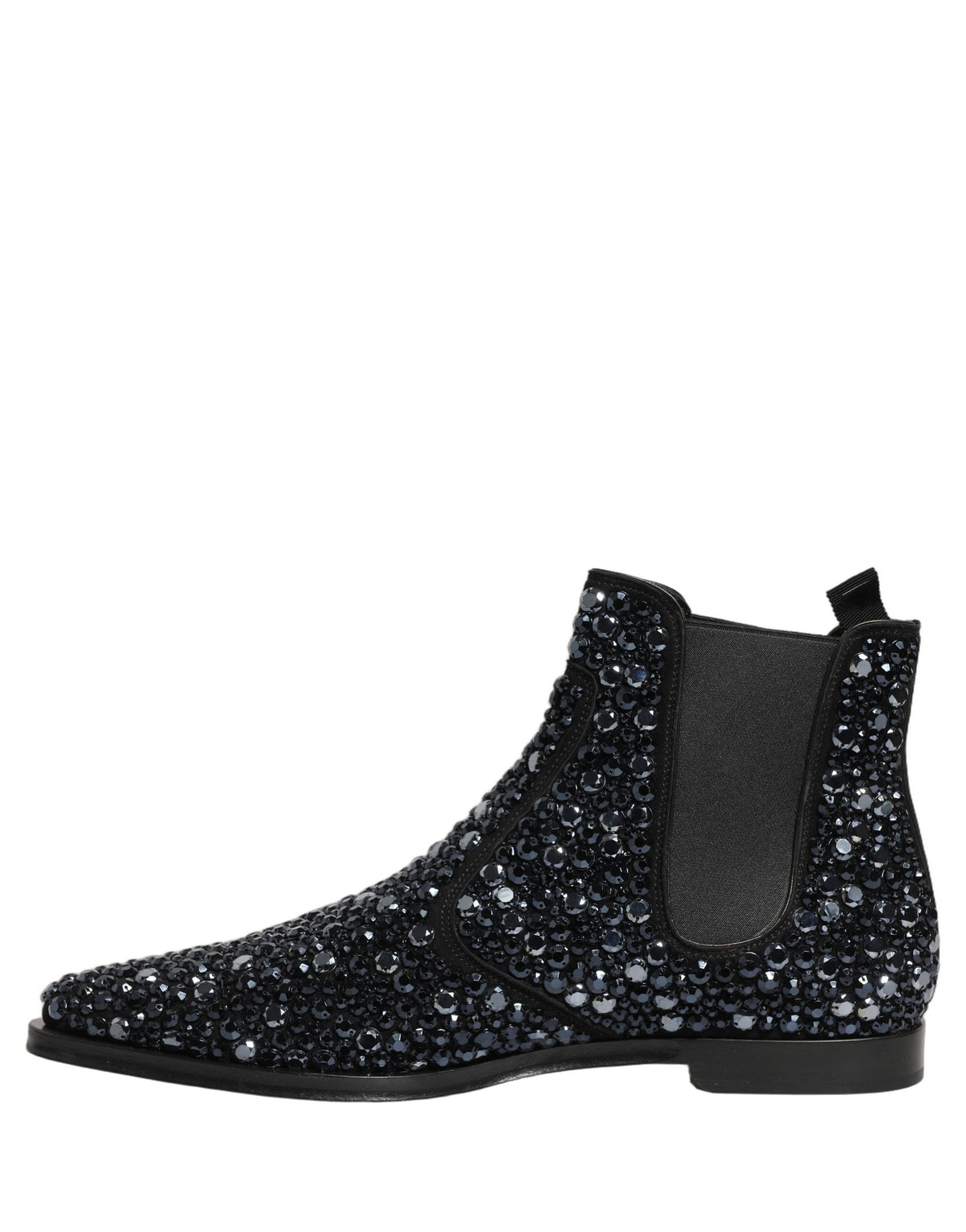 Dolce & Gabbana Chelsea Ankle Boots mit Verzierungen aus schwarzem Leder