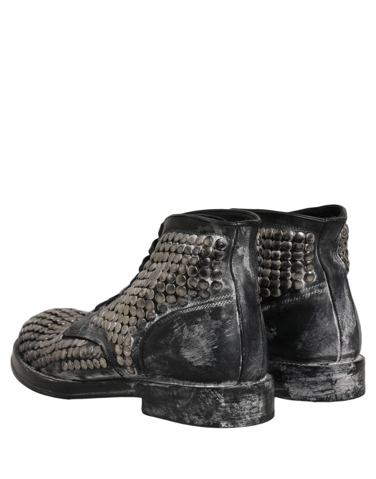 Dolce & Gabbana Schwarze Leder Stiefel mit Nieten