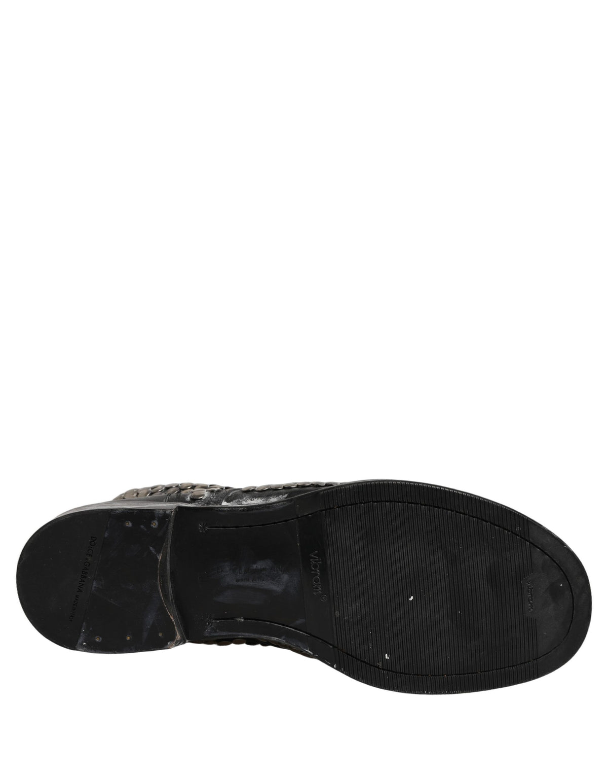 Dolce & Gabbana Schwarze Leder Stiefel mit Nieten