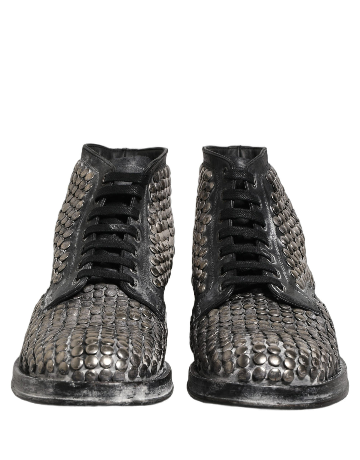 Dolce & Gabbana Schwarze Leder Stiefel mit Nieten