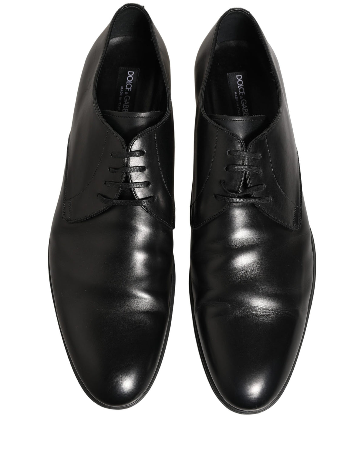 Dolce & Gabbana Schwarze Herren Derby Schnürschuhe aus Leder