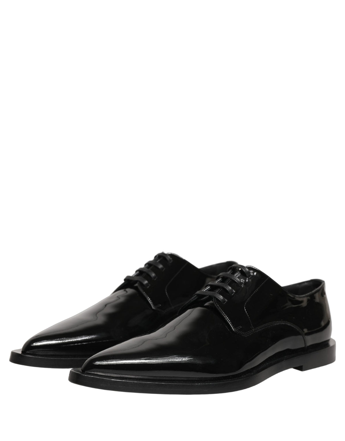 Dolce & Gabbana Schwarze Herren Derby Schnürschuhe aus Leder