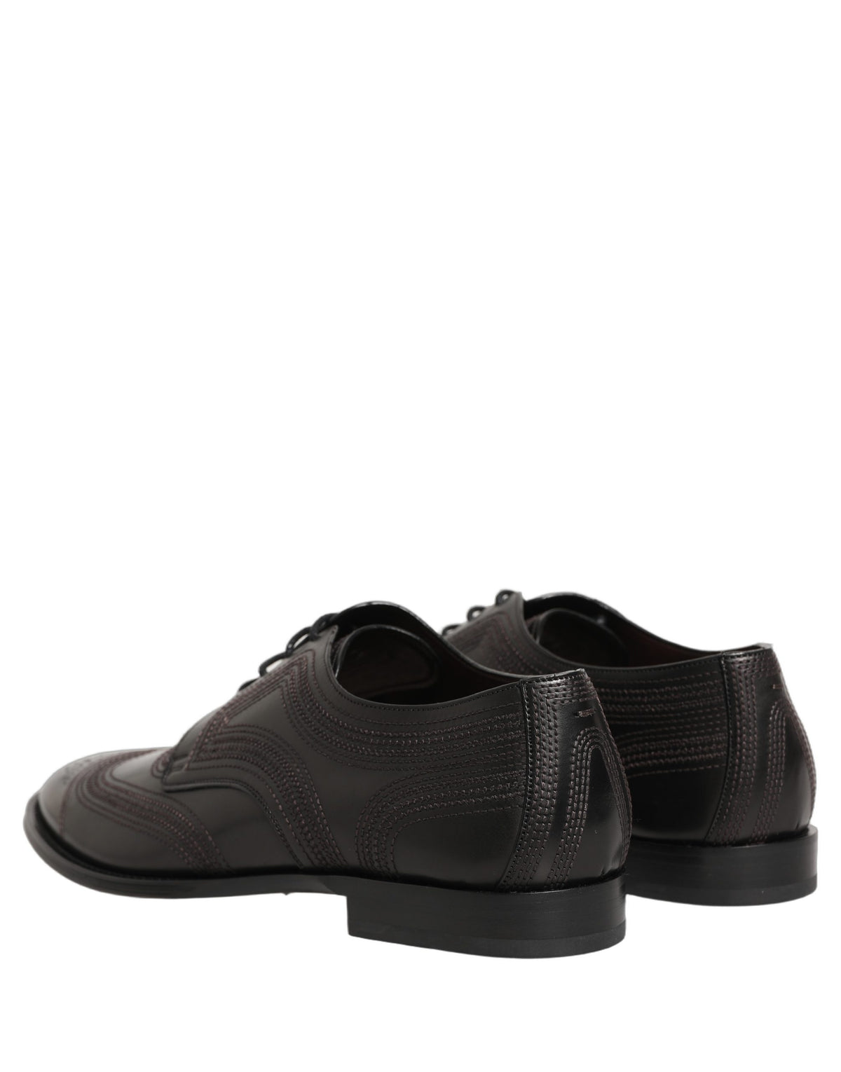 Dolce & Gabbana Schwarze bestickte Derby-Anzugschuhe aus Leder