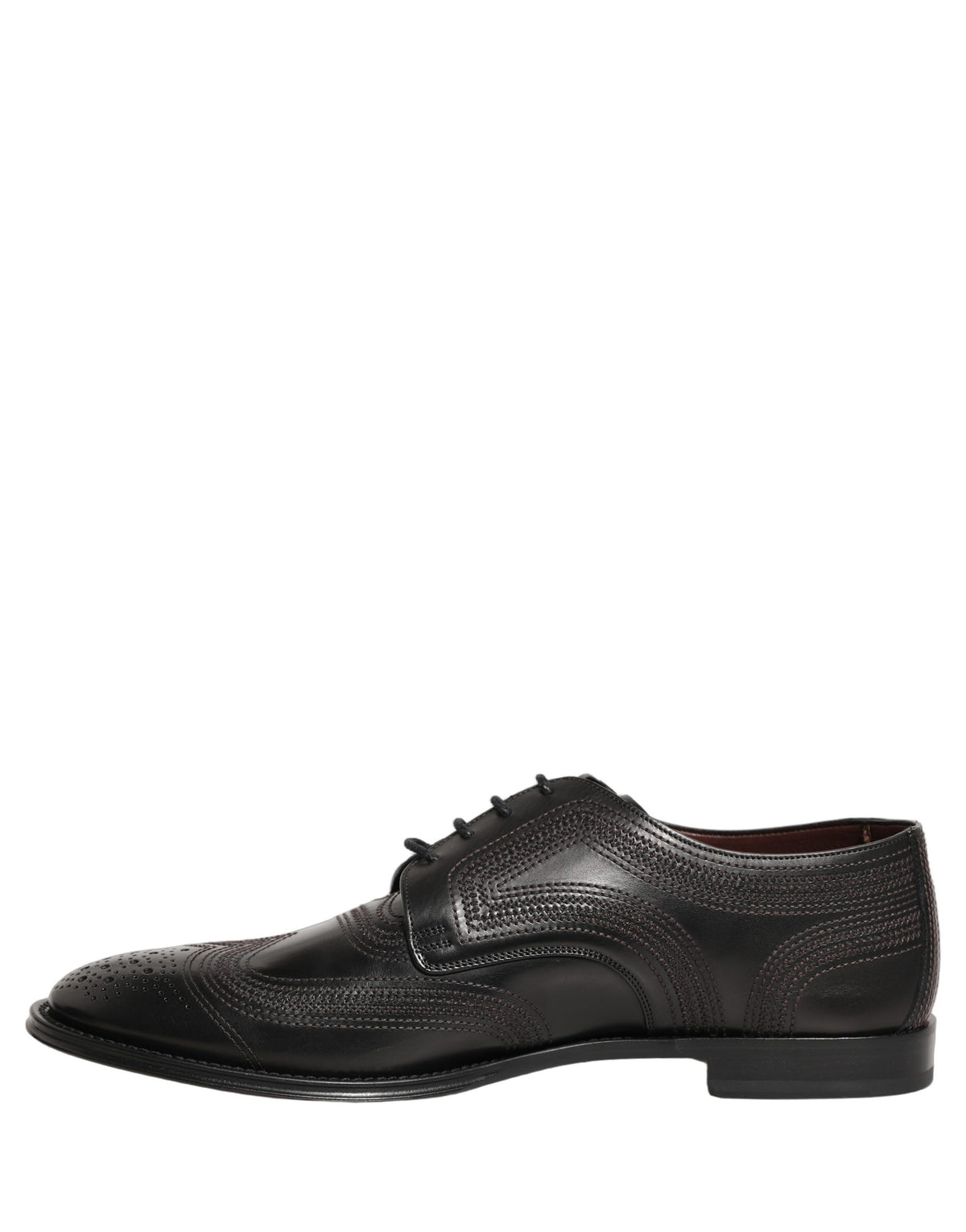 Dolce & Gabbana Schwarze bestickte Derby-Anzugschuhe aus Leder