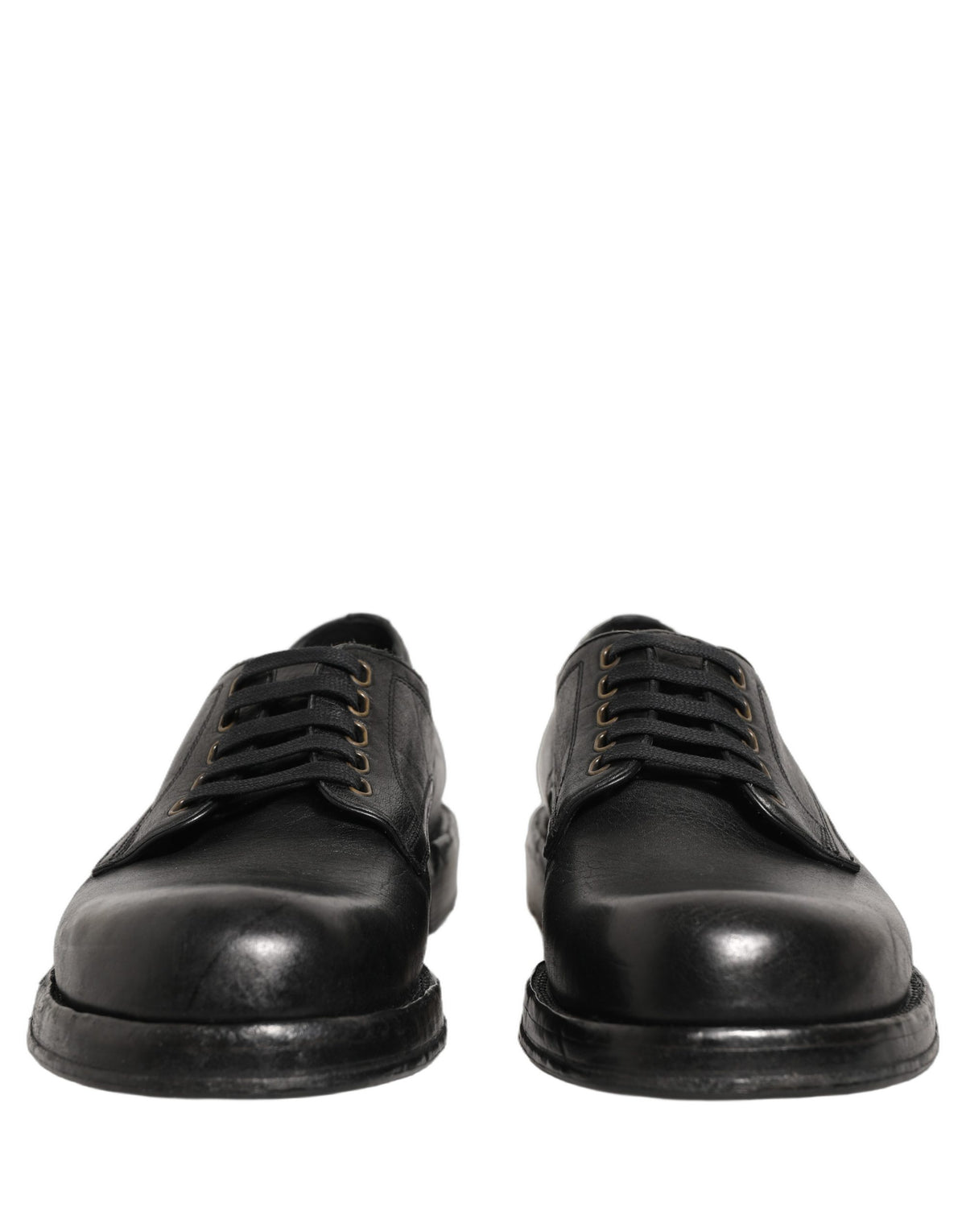 Dolce & Gabbana Schwarze Leder Schnür-Derby Herrenschuhe