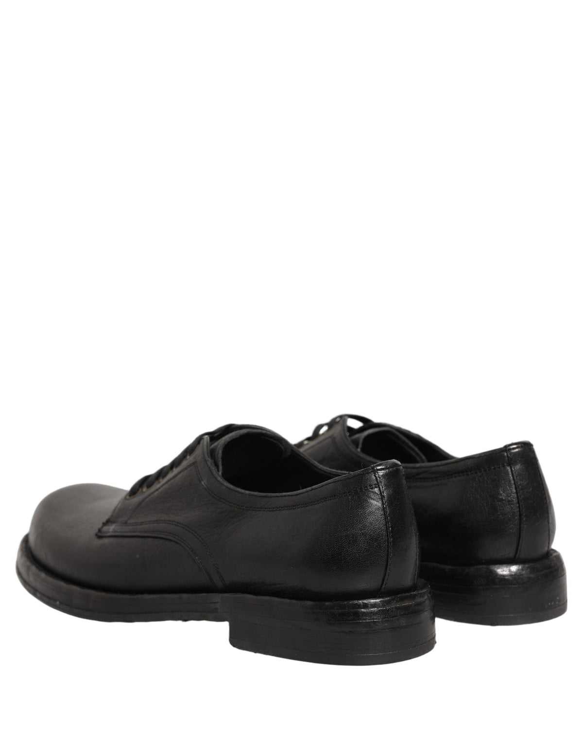 Dolce & Gabbana Schwarze Leder Schnür-Derby Herrenschuhe