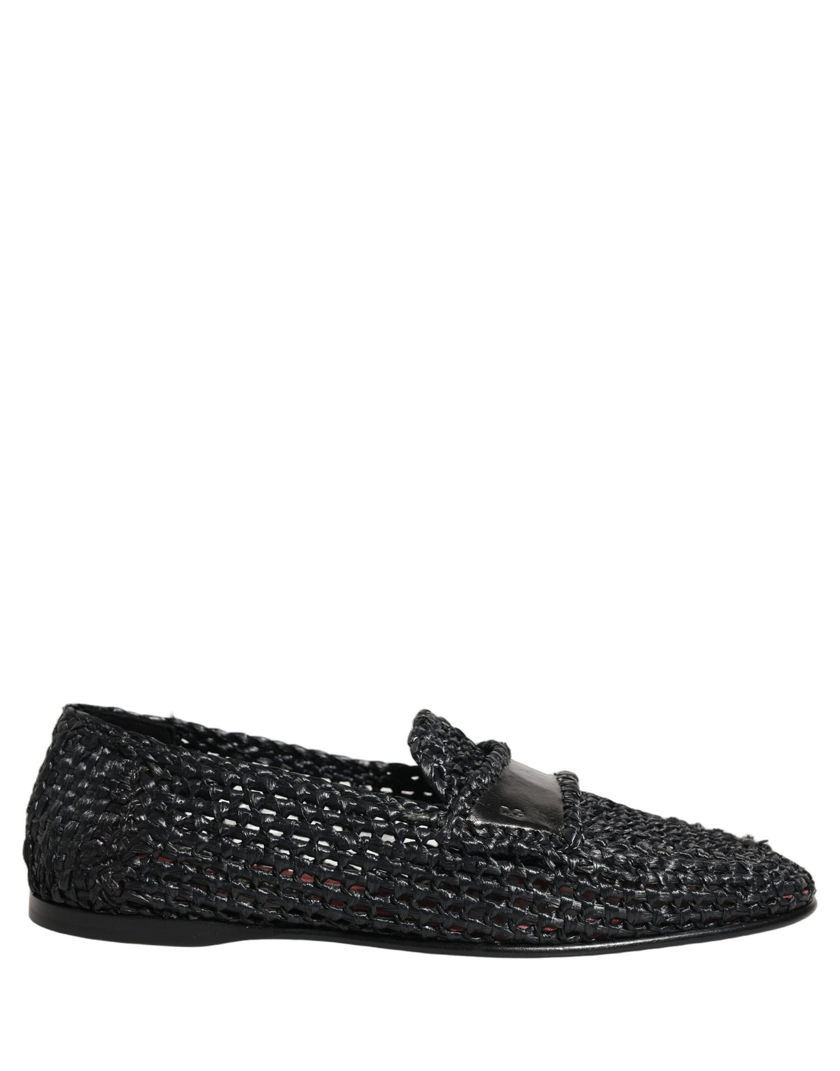 Dolce & Gabbana Schwarze geflochtene Raffia Slipper