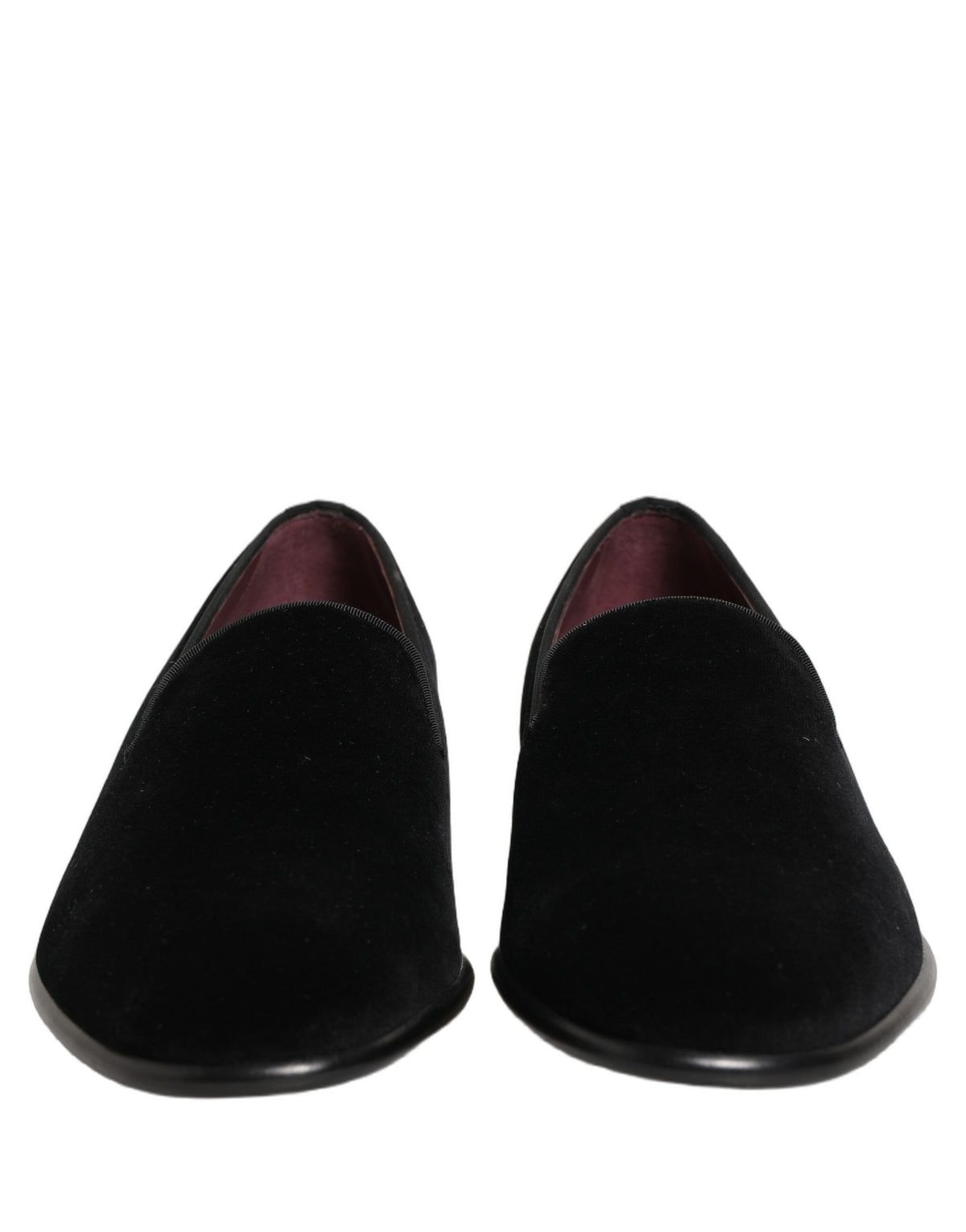 Dolce & Gabbana Schwarze Samt Slipper Formelle Herrenschuhe