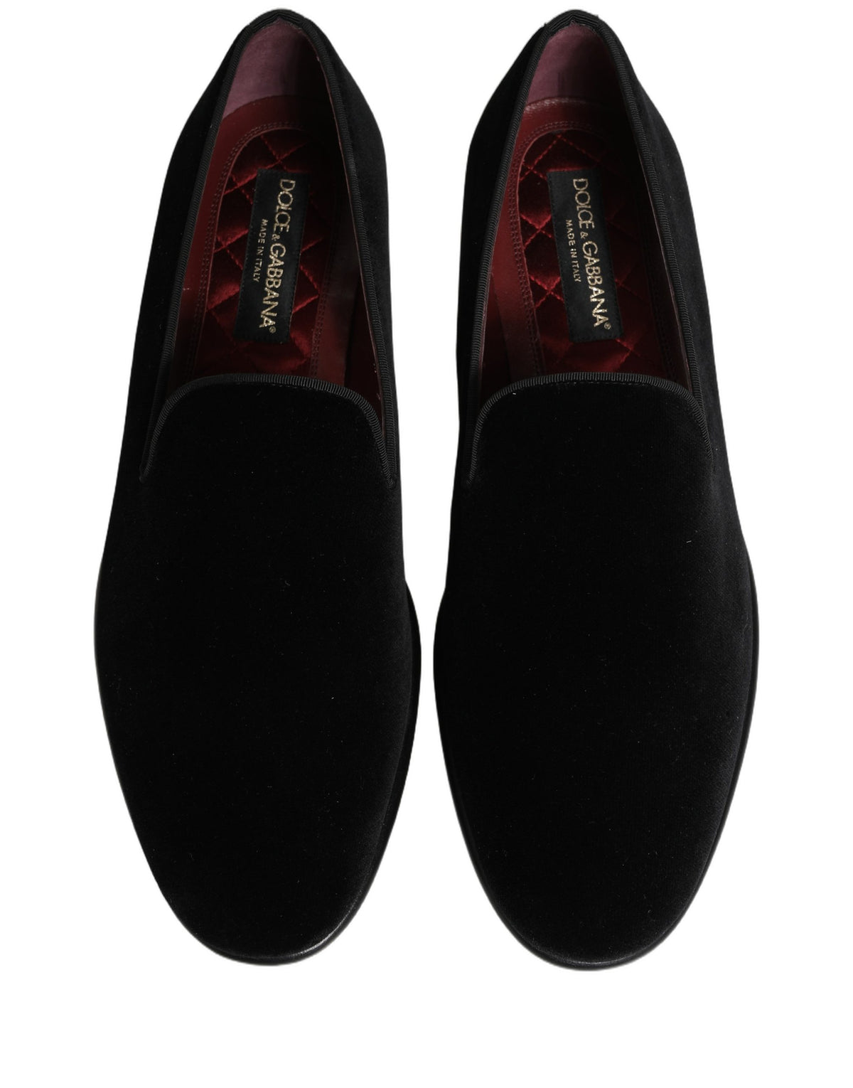 Dolce & Gabbana Schwarze Samt Slipper Formelle Herrenschuhe