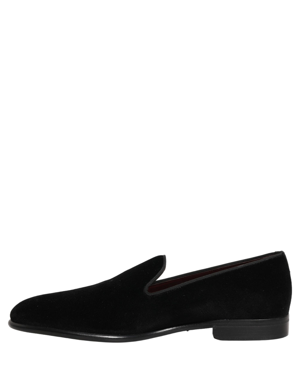 Dolce & Gabbana Schwarze Samt Slipper Formelle Herrenschuhe