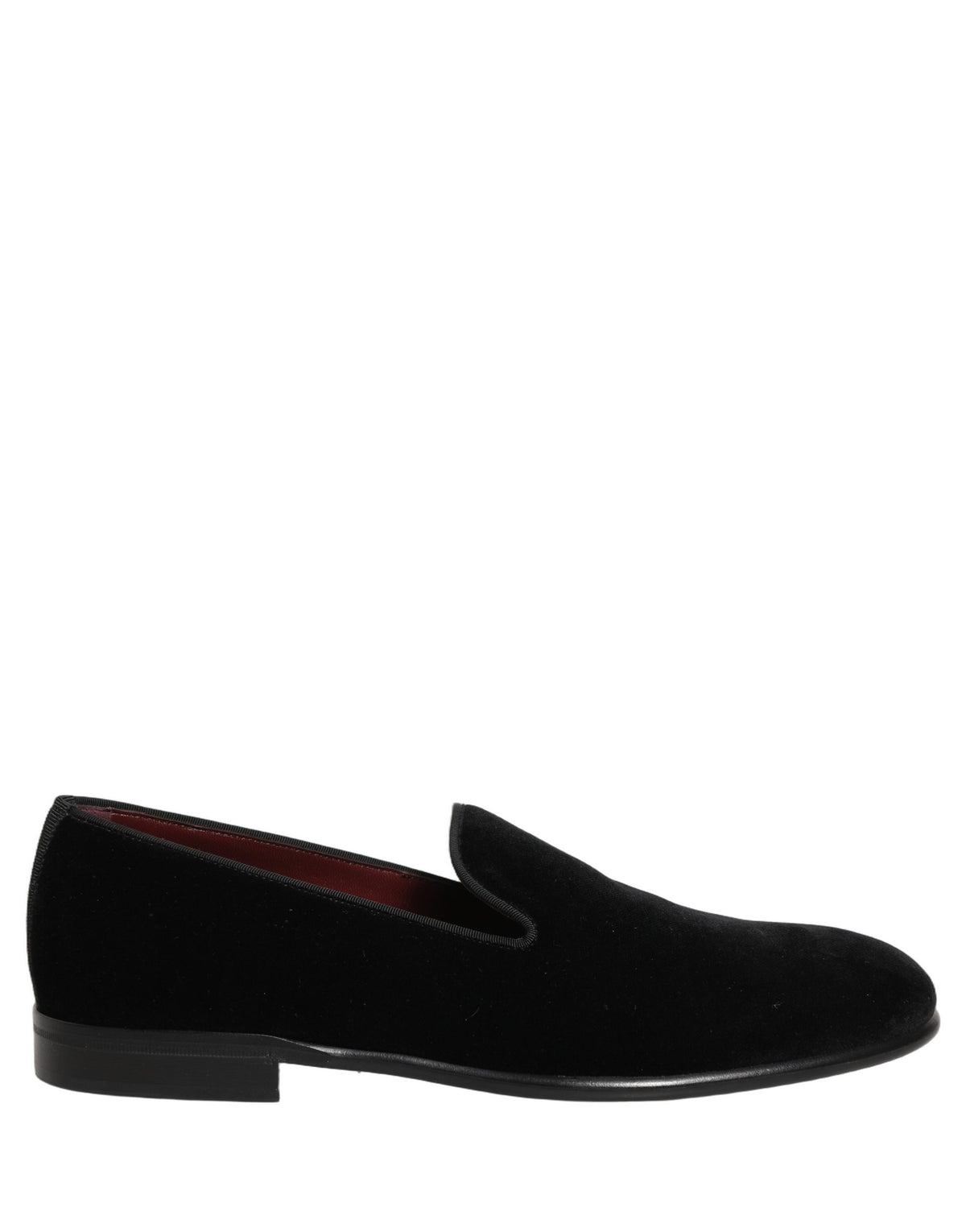 Dolce & Gabbana Schwarze Samt Slipper Formelle Herrenschuhe
