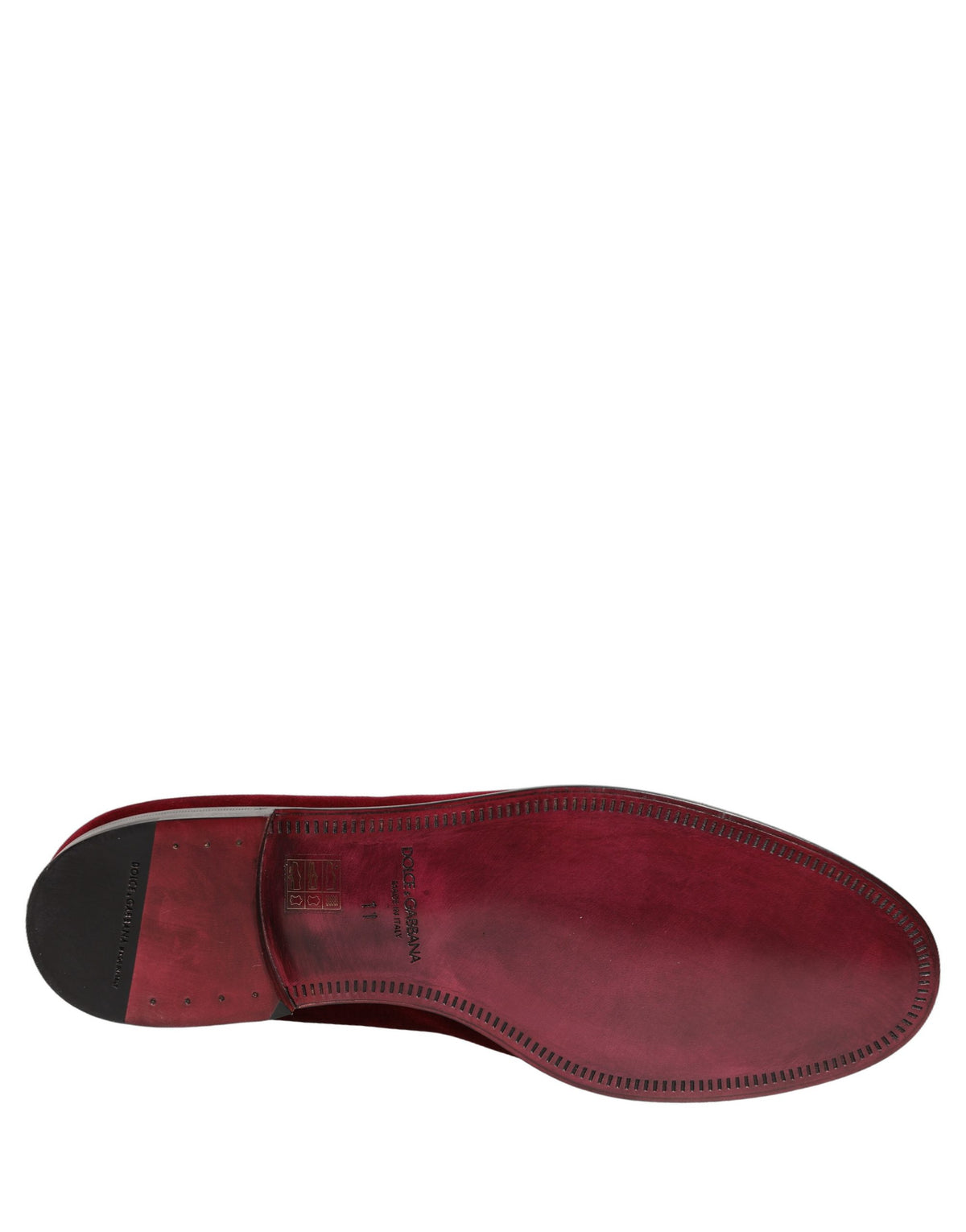 Dolce & Gabbana Bordeauxfarbene Samt Slipper Herren Business Loafers Schuhe