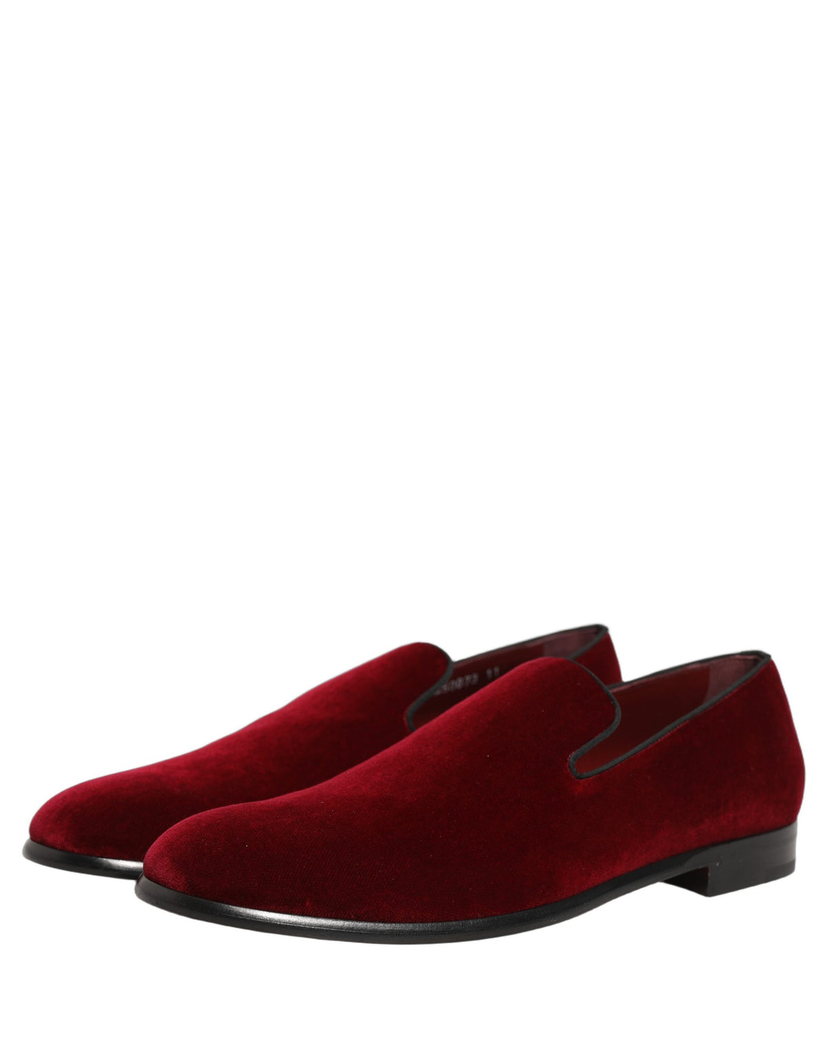 Dolce & Gabbana Bordeauxfarbene Samt Slipper Herren Business Loafers Schuhe