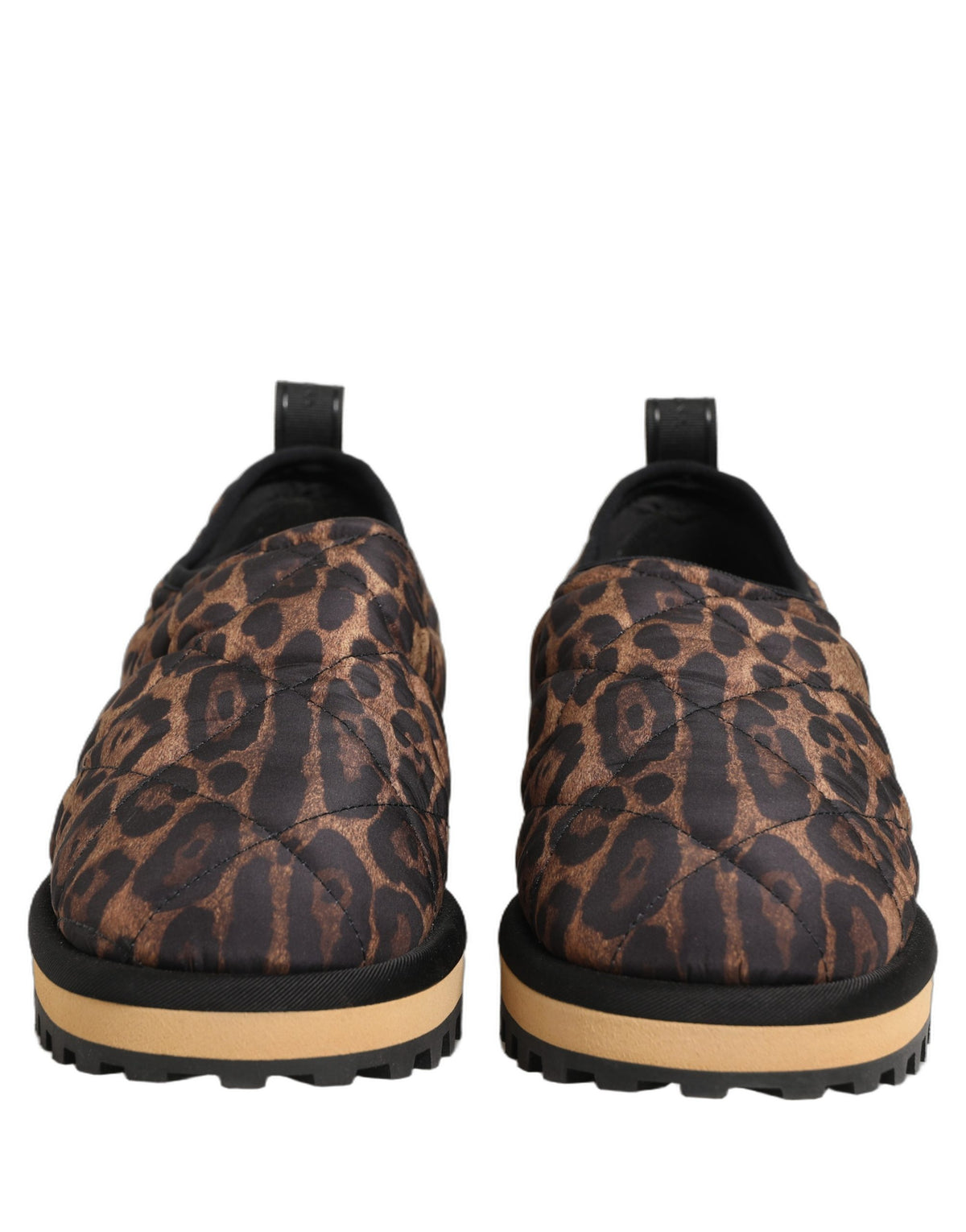 Dolce & Gabbana Braune Leopard-Print Gesteppte Herren-Sneaker Schuhe