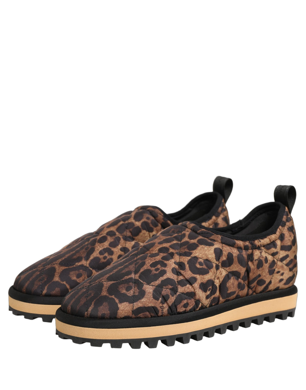 Dolce & Gabbana Braune Leopard-Print Gesteppte Herren-Sneaker Schuhe