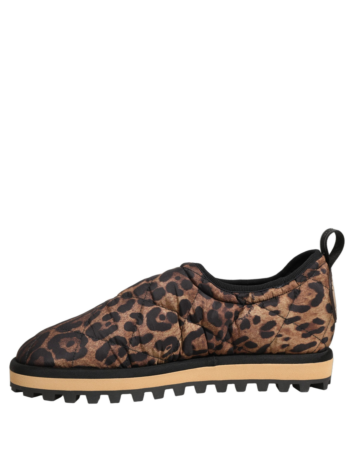 Dolce & Gabbana Braune Leopard-Print Gesteppte Herren-Sneaker Schuhe