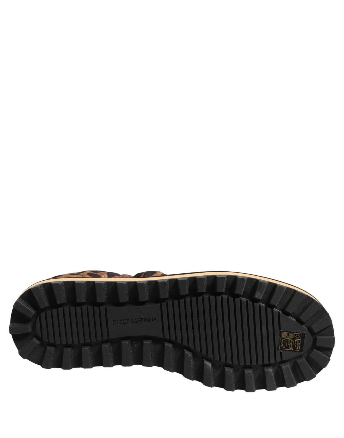 Dolce & Gabbana Braune Leopard-Print Gesteppte Herren-Sneaker Schuhe