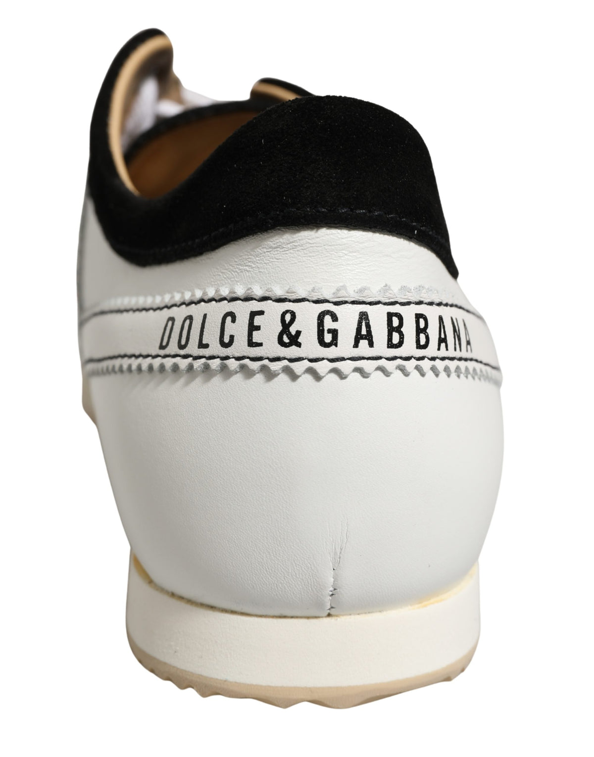 Dolce & Gabbana Schwarz Weiß Leder Wildleder Low Top Sneaker Schuhe