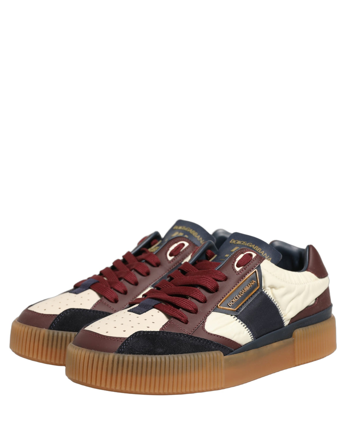 Dolce & Gabbana Multicolor Leder MIAMI Low Top Herren Sneaker Schuhe
