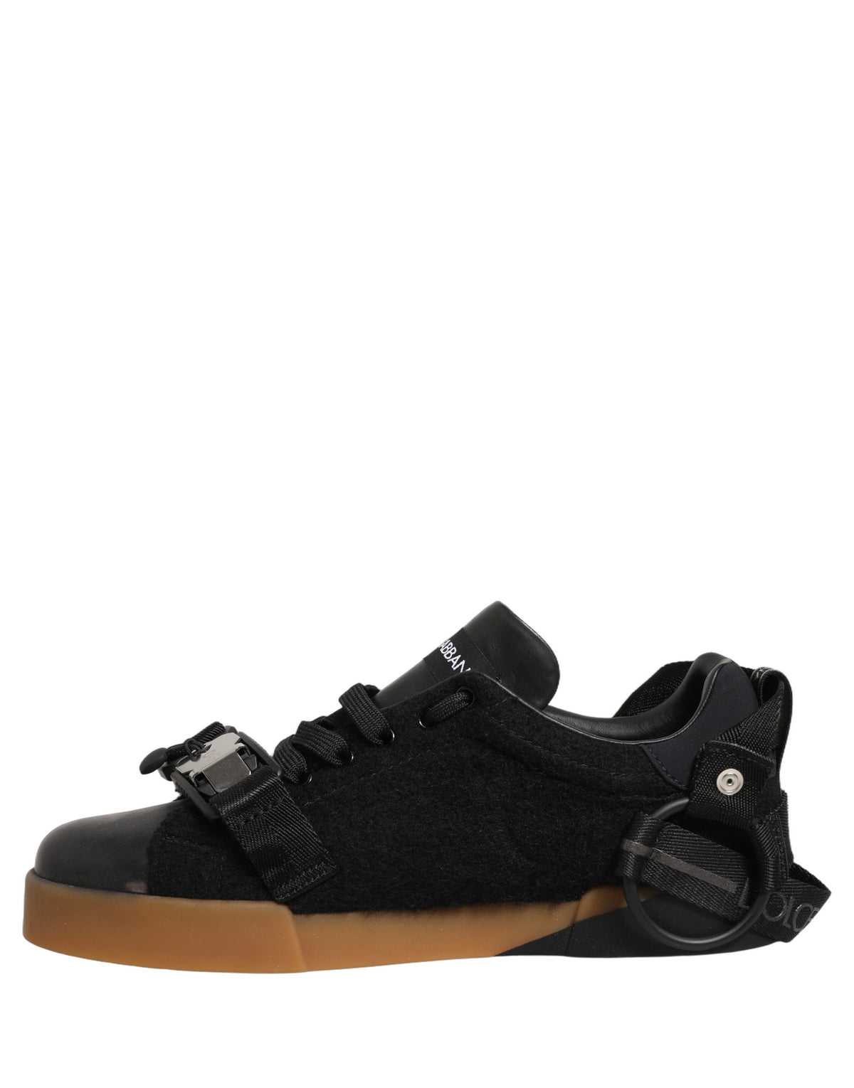 Dolce & Gabbana Schwarze Leder Low Trainers Herren Sneakers Schuhe
