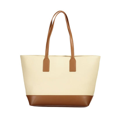 Mario Valentino Beige Polyurethane Women's Shoulder Bag