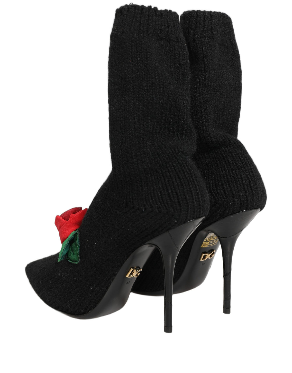 Dolce & Gabbana schwarze Stiletto-Stiefel mit mittelhohem Schaft