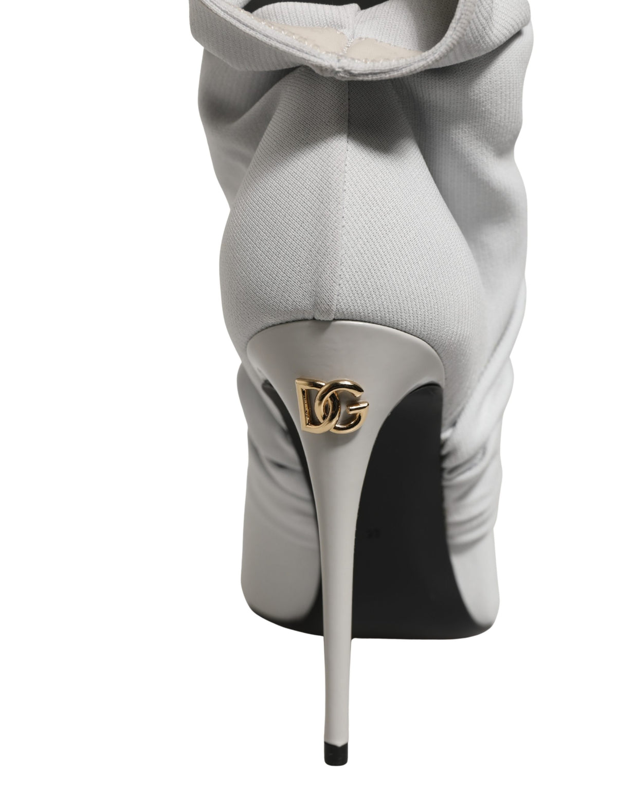 Dolce & Gabbana Graue Stretch-Socken-Absatzstiefeletten Schuhe