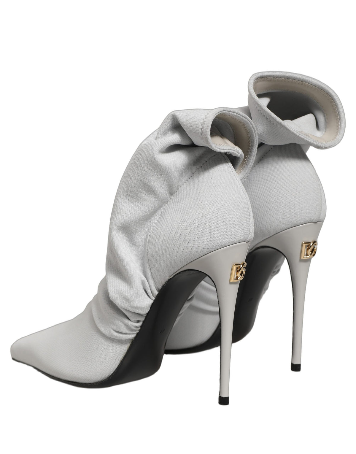 Dolce & Gabbana Graue Stretch-Socken-Absatzstiefeletten Schuhe