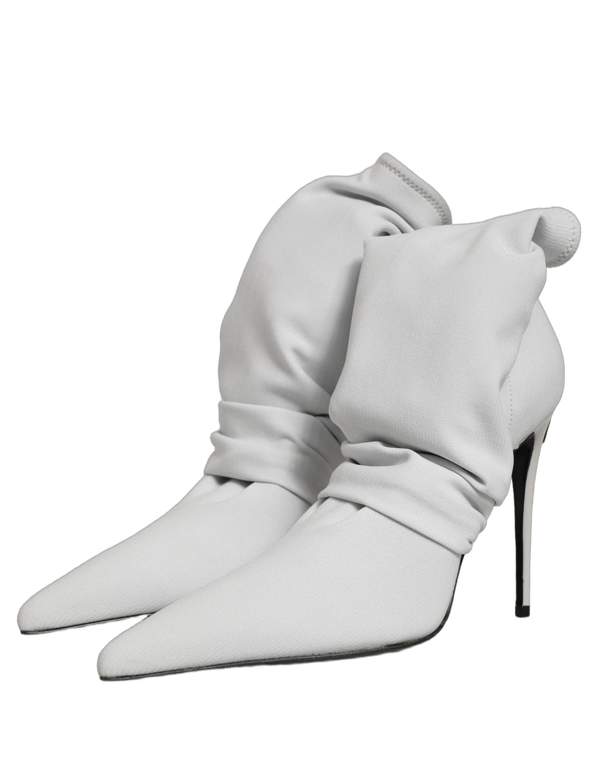 Dolce & Gabbana Graue Stretch-Socken-Absatzstiefeletten Schuhe