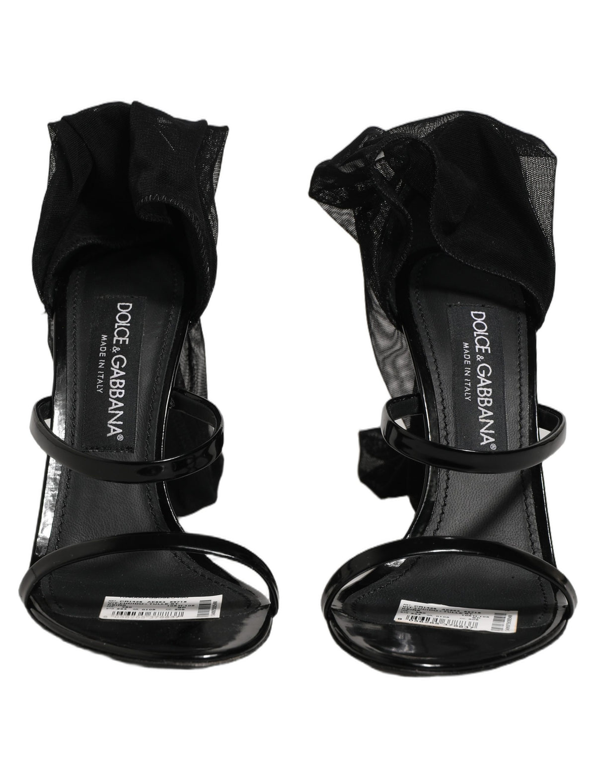Dolce & Gabbana Stiletto-Sandalen-Socken Kniehohe Stiefel Schwarz
