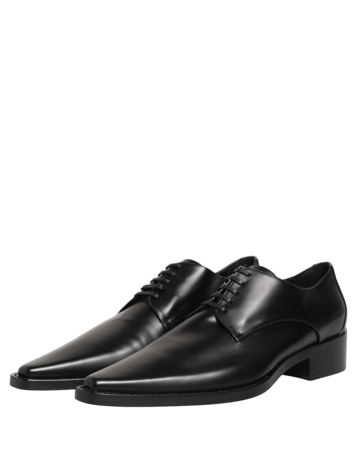 Dolce & Gabbana Schwarze Derby-Schnürschuhe aus Leder