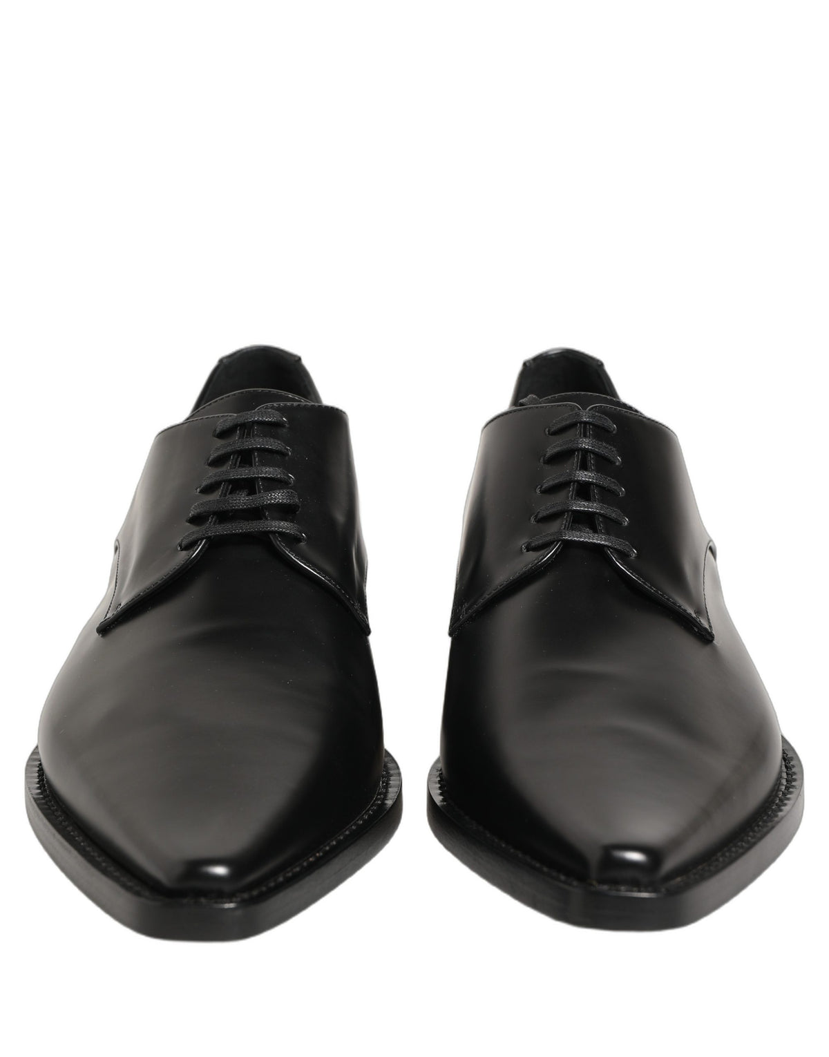 Dolce & Gabbana Schwarze Derby-Schnürschuhe aus Leder