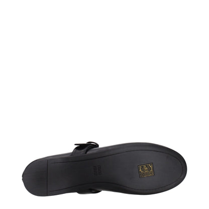 Miu Miu Black Leather Ballet Flats