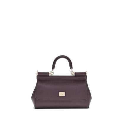 Dolce & Gabbana Purple Calf Leather Bos Taurus Handbag