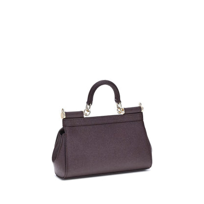 Dolce & Gabbana Purple Calf Leather Bos Taurus Handbag