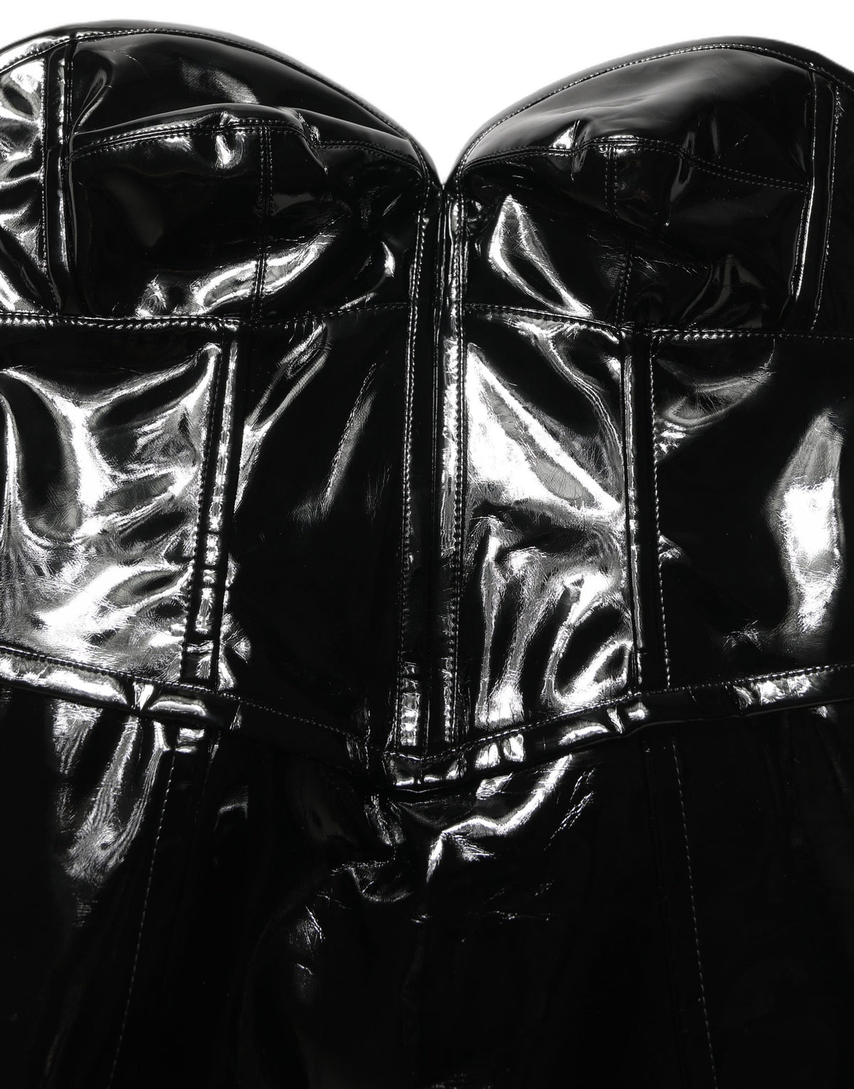 Dolce & Gabbana Mini-Kleid im Korsett-Stil aus schwarzem Lackleder
