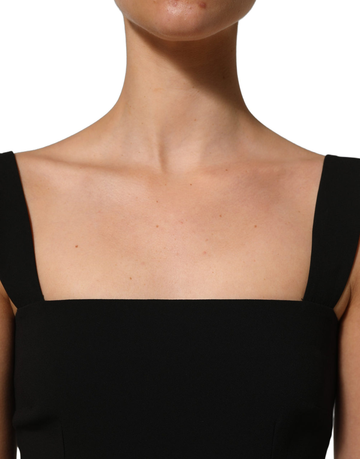 Dolce & Gabbana Schwarzes Etuikleid Midi aus Viskose mit Stretch-Anteil