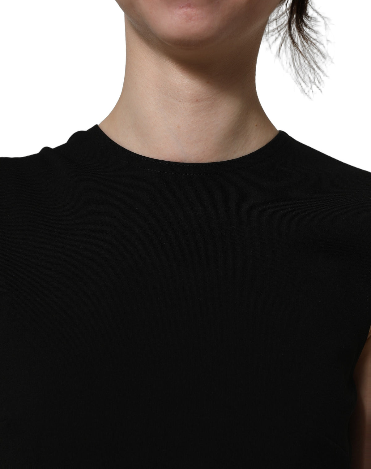 Dolce & Gabbana Schwarzes ärmelloses Maxi-Kleid mit Cut-Out-Details