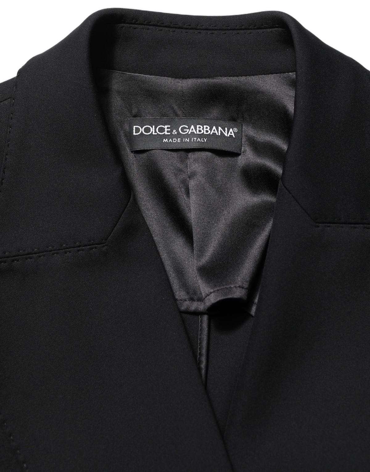 Dolce & Gabbana Schwarzer Zweireiher-Blazer aus Crêpe