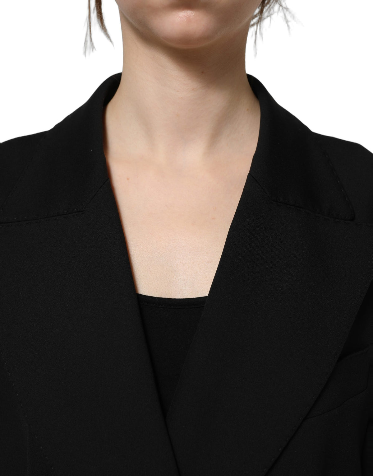 Dolce & Gabbana Schwarzer Zweireiher-Blazer aus Crêpe