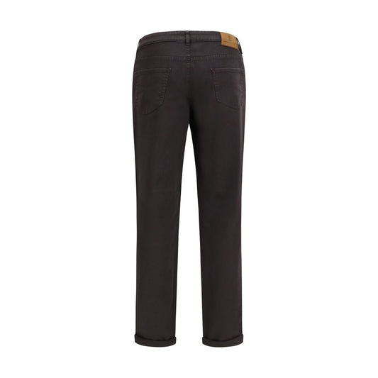 Brunello Cucinelli Brown Cotton Straight-Leg Jeans