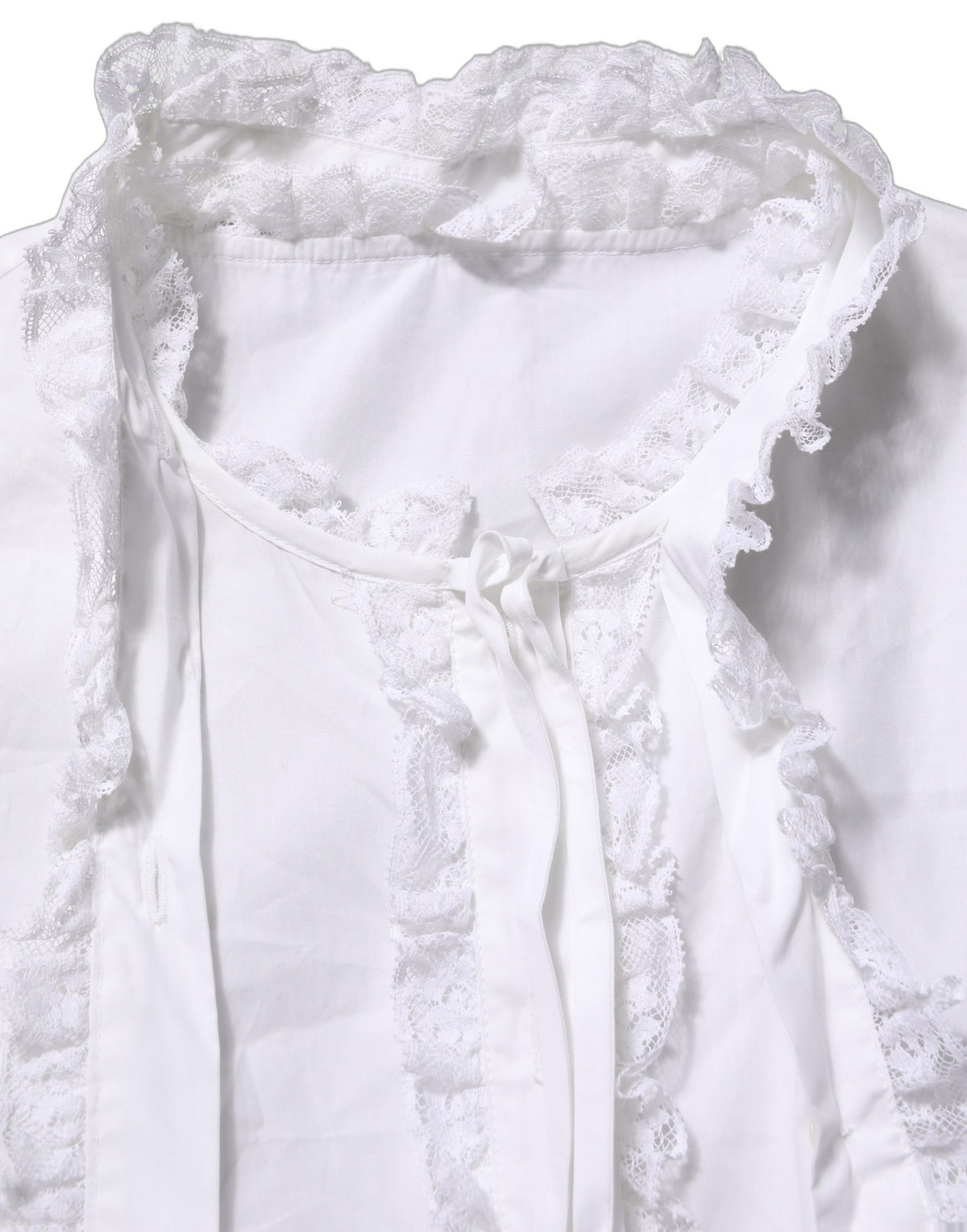 Dolce & Gabbana Weiße Rüschenspitzen-Bluse