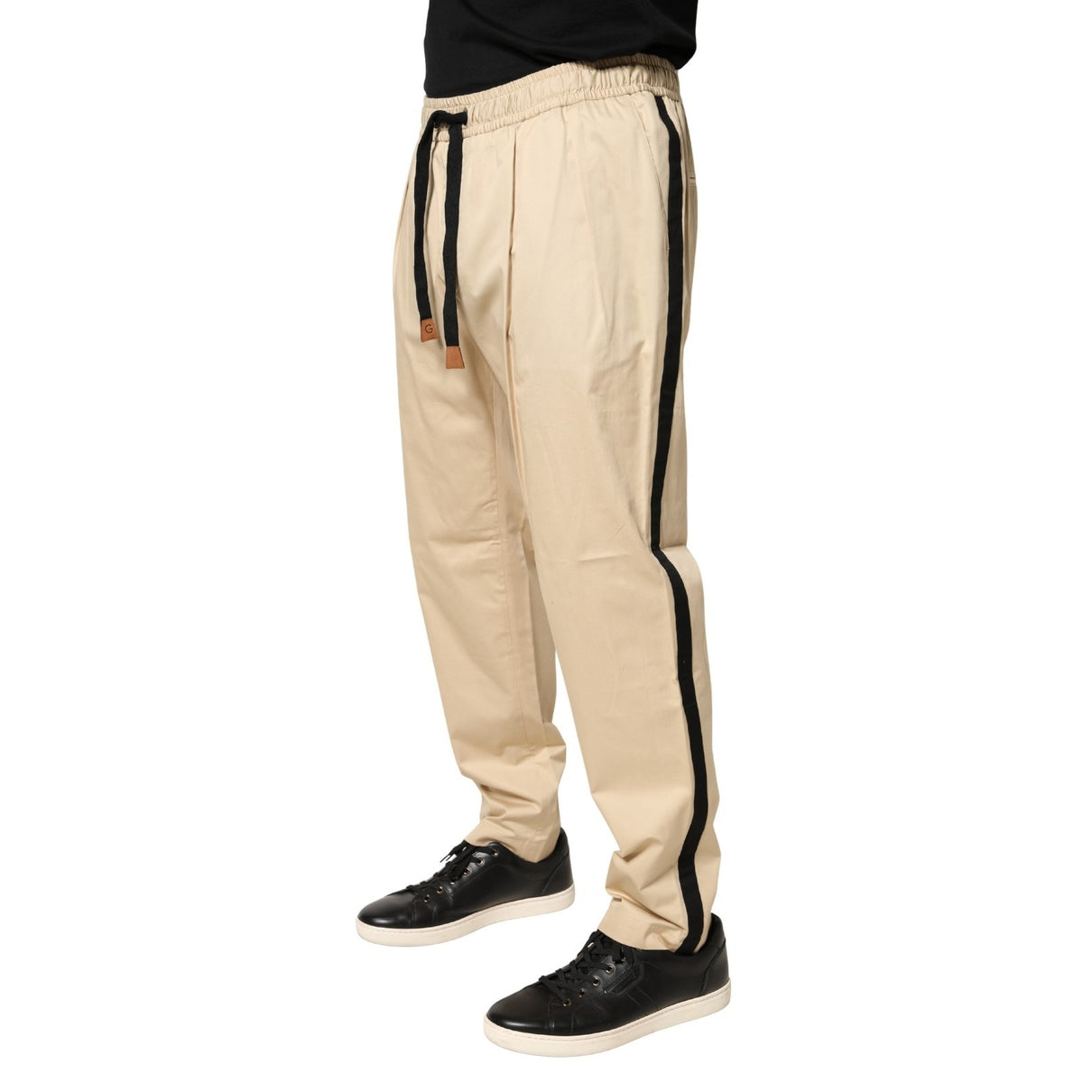 Dolce & Gabbana Beige Baumwolle Schmale Herren Jogginghose